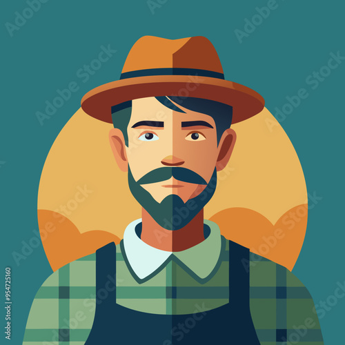 cartoon vector illustration of farmer