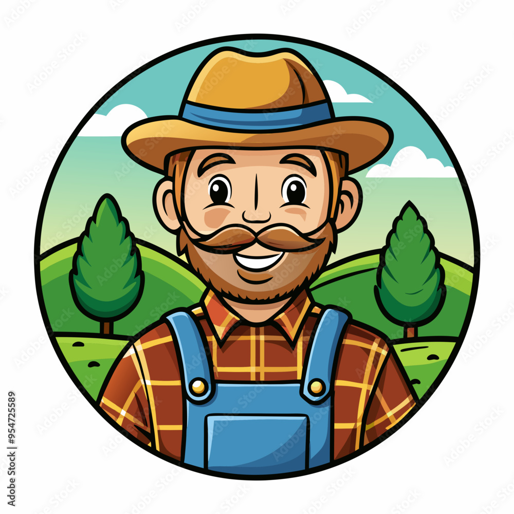 cartoon vector illustration of farmer cartoon vector illustration of farmer