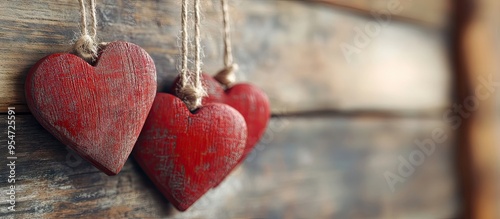 Concept of love Hearts hang...