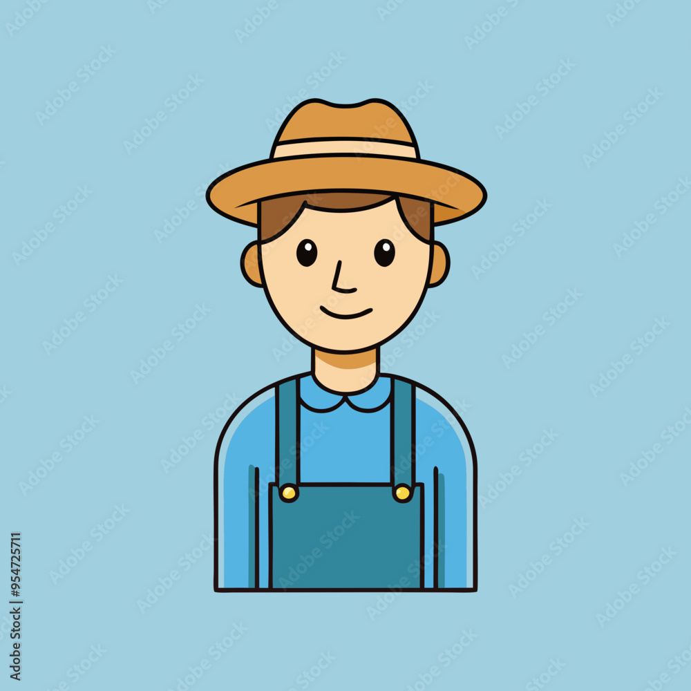 cartoon vector illustration of farmer cartoon vector illustration of farmer
