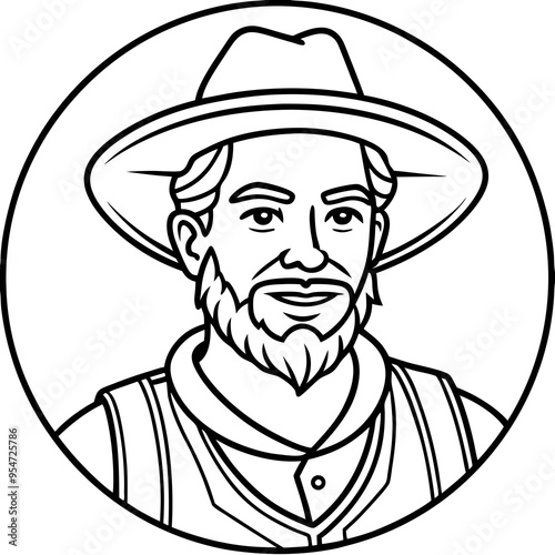 cartoon vector illustration of farmer