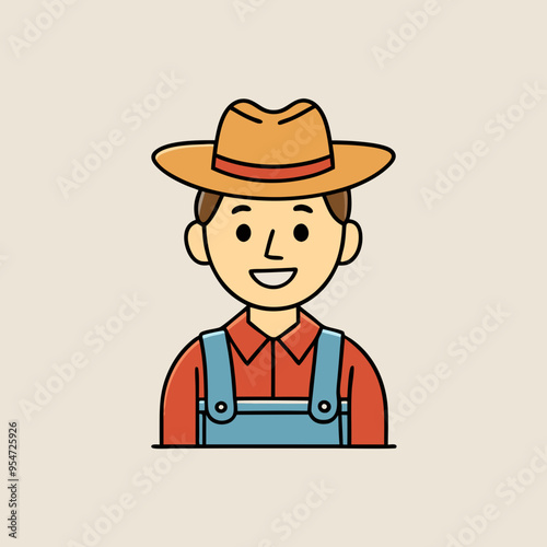 cartoon vector illustration of farmer