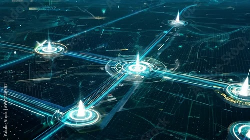 Exploring innovative urban transportation systems in a futuristic city layout