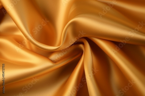 Gold silk satin fabric abstract background