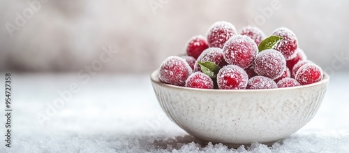 Bowl of fresh frozen viburn...