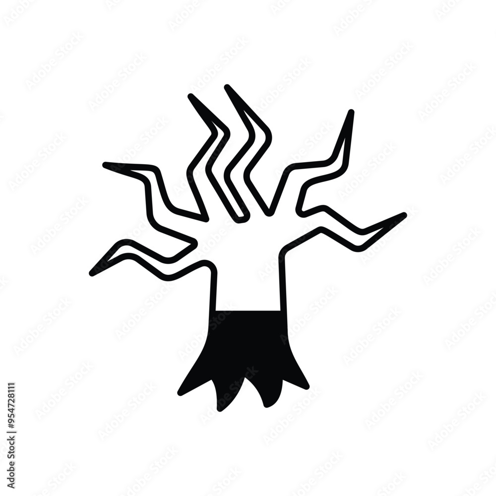 Haunted Tree icon vector stock illustration Haunted Tree icon vector stock illustration