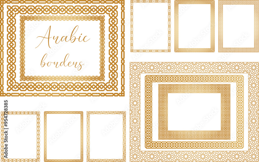 Obraz premium Arabic frames bundle. Arabian ornament. Arabic frames 