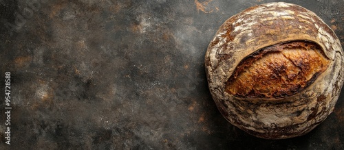 black sourdough bread loaf portion on the table healthy snack top view copy space for text food background rustic