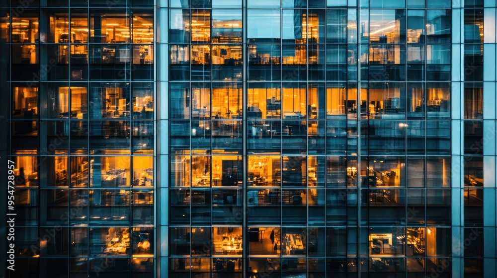 Modern Office Building at Night Modern Office Building at Night