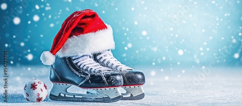 Close up of hockey men s sk...