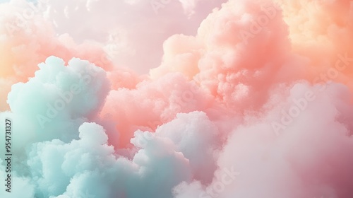 Ethereal clouds swirling in dreamy pastel hues