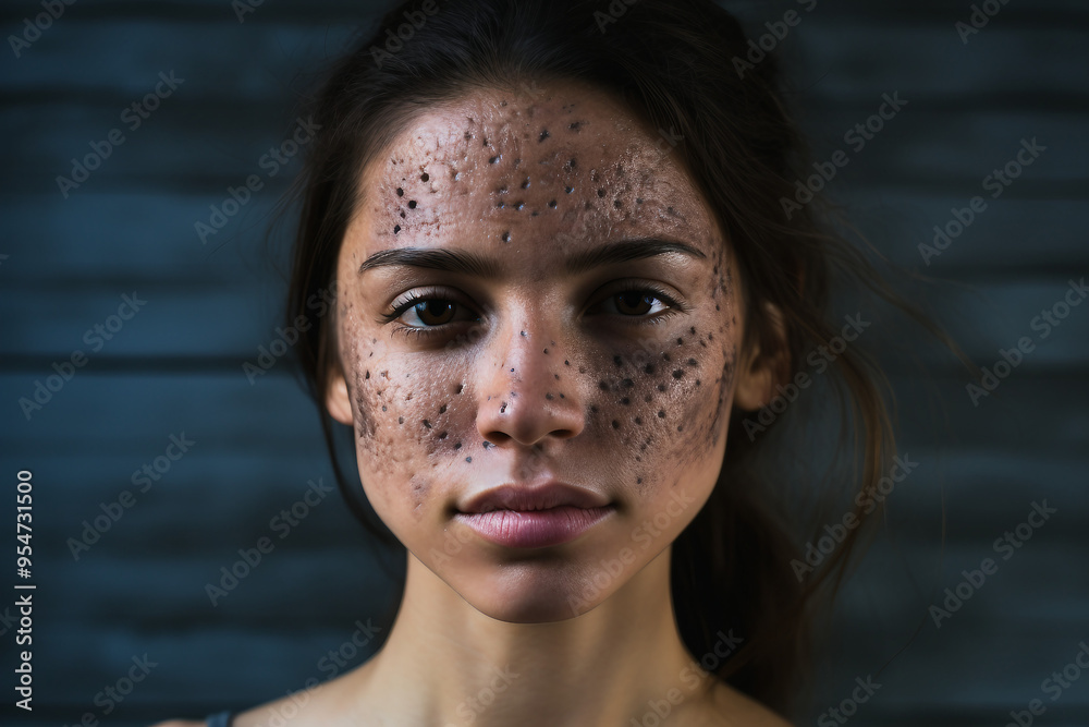 Generative AI picture of a young person allergic reaction on skin Generative AI picture of a young person allergic reaction on skin