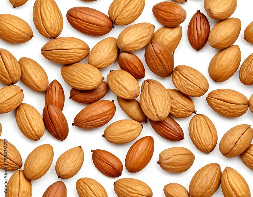 Obraz premium Almonds, isolated on white background