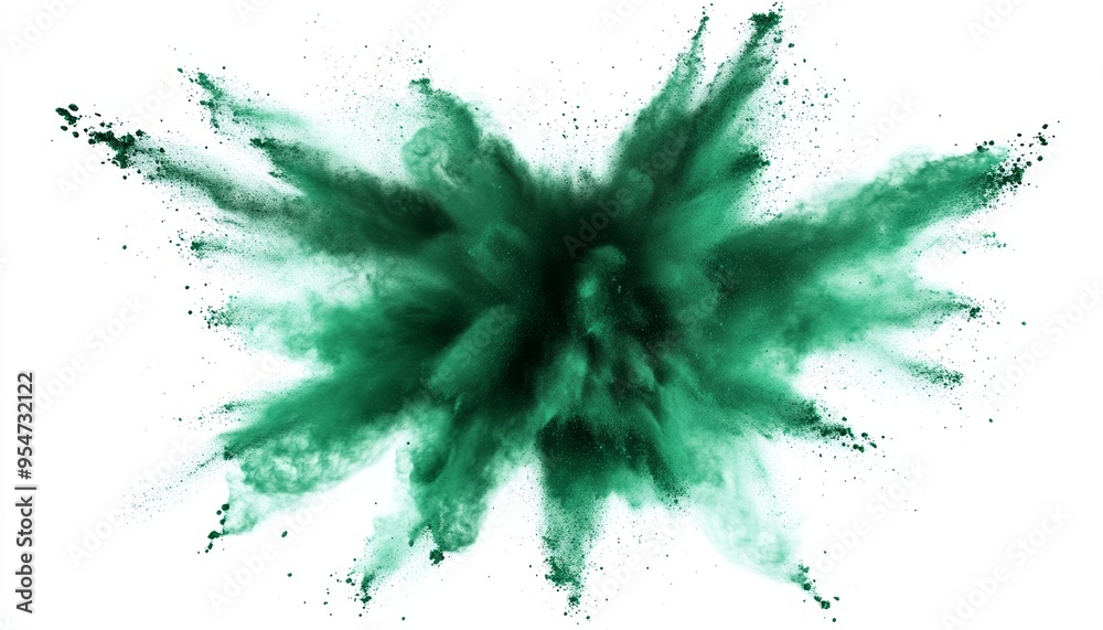Abstract Powder Splatted Background in Green White Abstract Powder Splatted Background in Green White