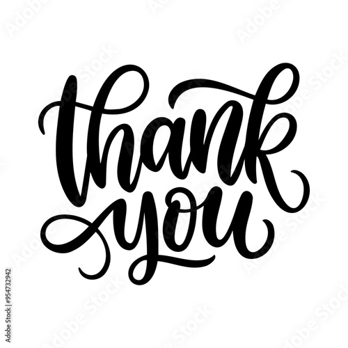 Elegant thank you calligraphy with a modern twist, ideal for business branding, marketing materials, customer appreciation, or social media campaigns
