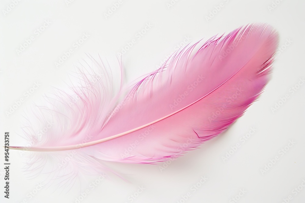 Pink feather on white background, lightweight Pink feather on white background, lightweight