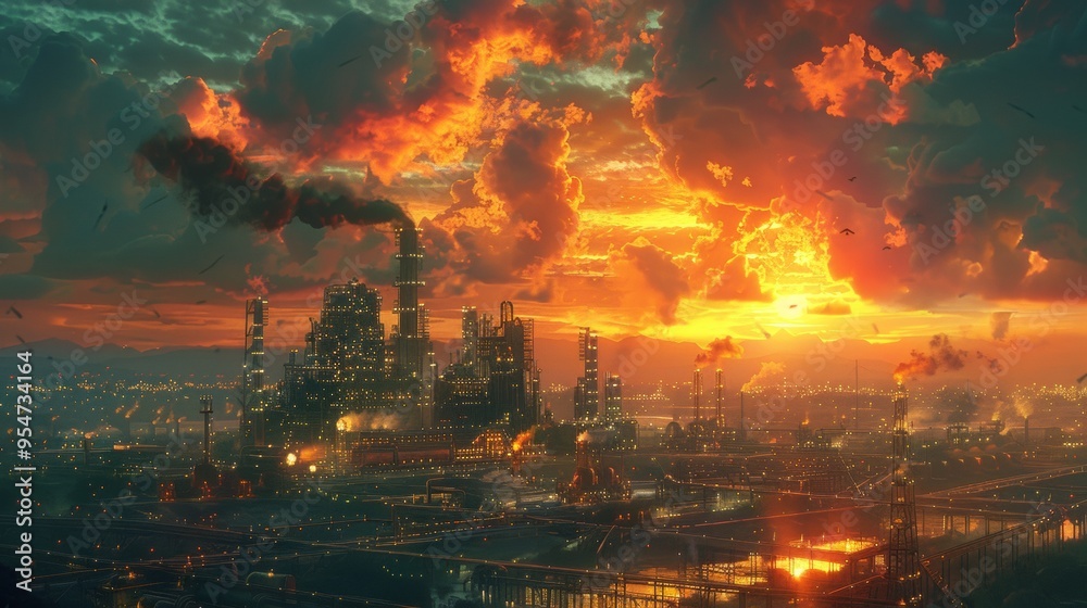 Fototapeta premium an oil refinery