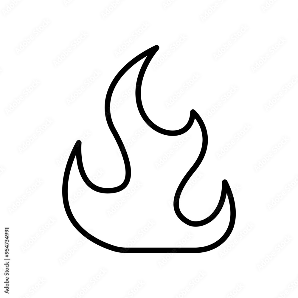 Fire icon in thin line style vector illustration graphic design Fire icon in thin line style vector illustration graphic design