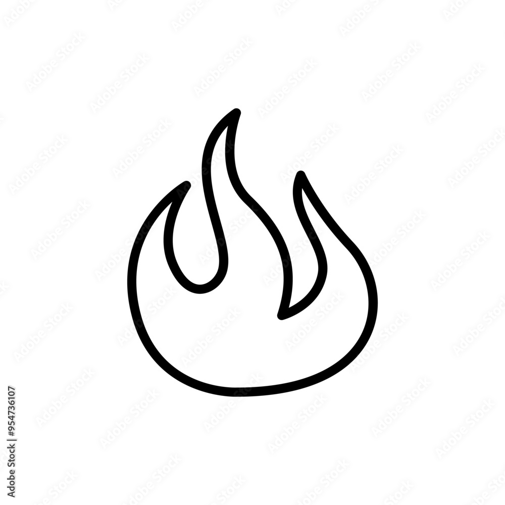 Fire, flame, burn icon in thin line style vector illustration graphic design Fire, flame, burn icon in thin line style vector illustration graphic design