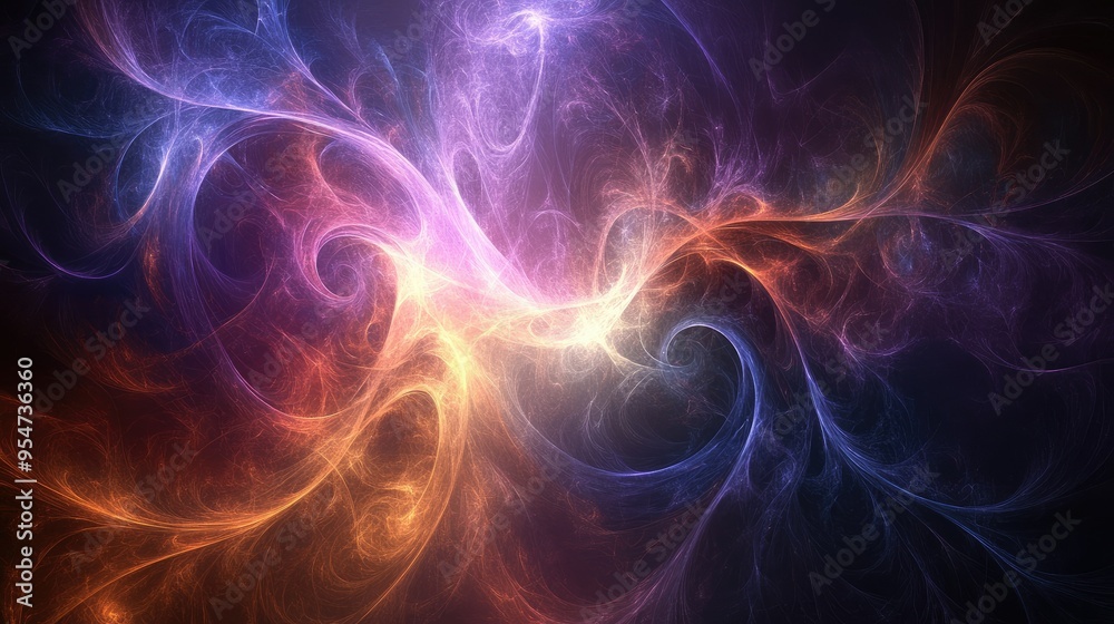 Ethereal glow emanating from abstract shapes Ethereal glow emanating from abstract shapes