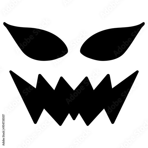 Scary Halloween Horror Face Isolated On White