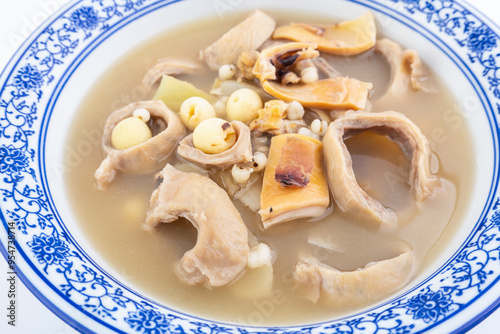 Chinese Healthy Soup - Lotus Seed, Cuttlefish and Pork Tripe Soup photo