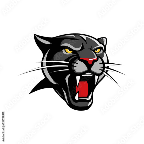 Black panther logo design illustration on white background