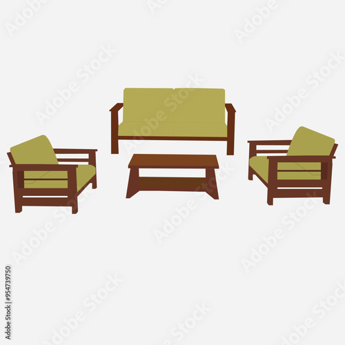 set of furniture isolate on white