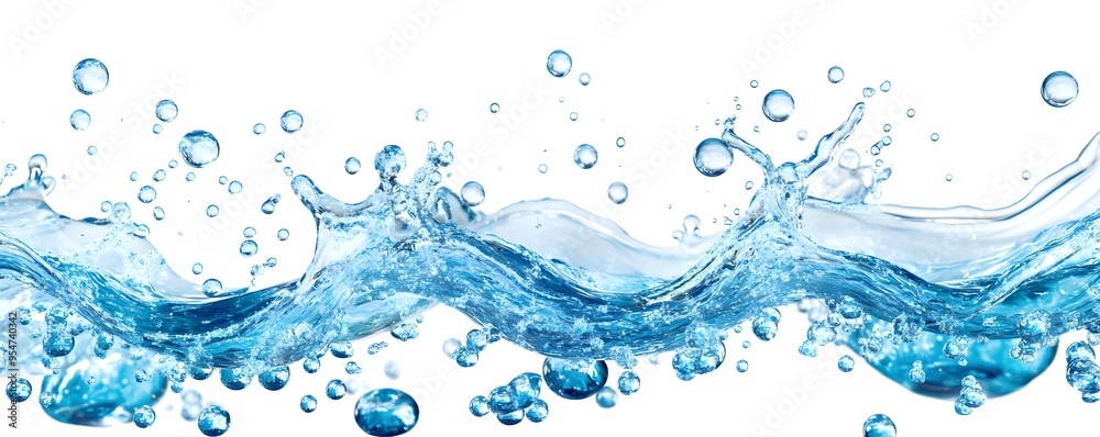 Water Splash and Bubbles - Freshness and Energy Water Splash and Bubbles - Freshness and Energy