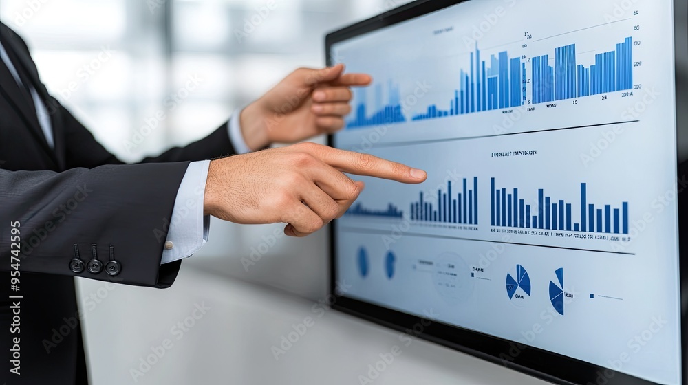 A business professional demonstrates data analytics on a screen, engaging colleagues in an intense discussion about digital marketing and sales strategies for growth. A business professional demonstrates data analytics on a screen, engaging colleagues in an intense discussion about digital marketing and sales strategies for growth.