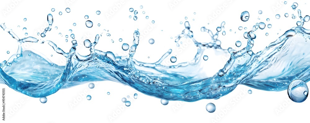 Water Splash Background, Liquid Flow, Blue Droplets Water Splash Background, Liquid Flow, Blue Droplets