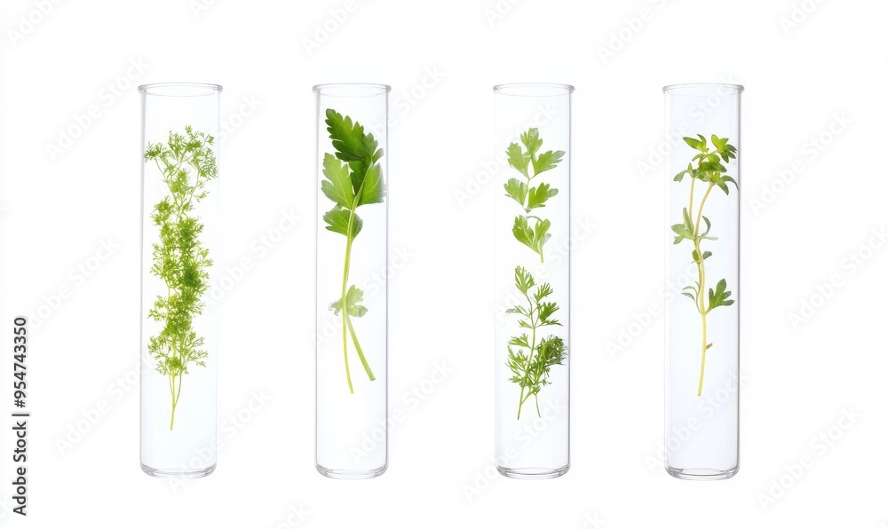 A close up of essential oil bottles with fresh herbs. Sage and rose. A close up of essential oil bottles with fresh herbs. Sage and rose.