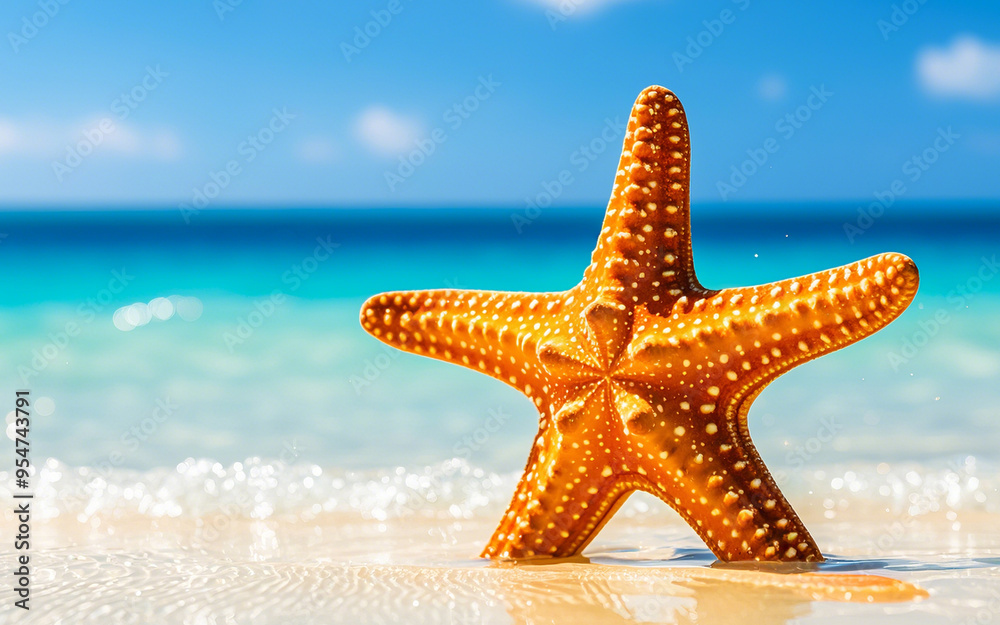 Starfish washed up on the beach in the summer Starfish washed up on the beach in the summer