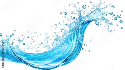 Water Splash, Blue Liquid, Abstract Background