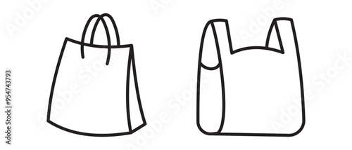 Shopping bags icon, Carry bags icon, Grocery bag, vector, silhouette. Set of shopping bags icon, Package design, Online Shop Symbol, Paper hand bag, gift bag illustration. Vector illustration.