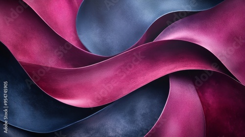 Abstract Curving Shapes in Pink and Blue photo