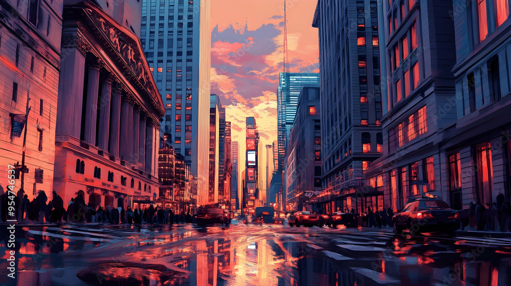 Fototapeta premium wallstreet exchange illustration