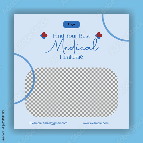 social media template for medial or clinic business design vector