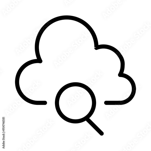 Cloud computing icon in thin line style vector illustration graphic design