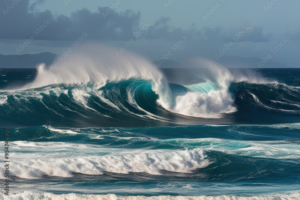 Cobalt Sea with Powerful Waves and Crashing Surf Cobalt Sea with Powerful Waves and Crashing Surf