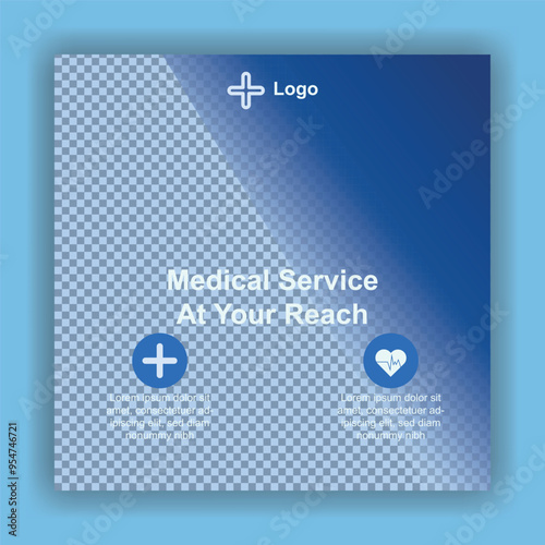 social media template for medial or clinic business design vector