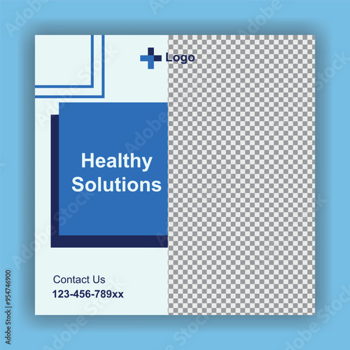 social media template for medial or clinic business design vector