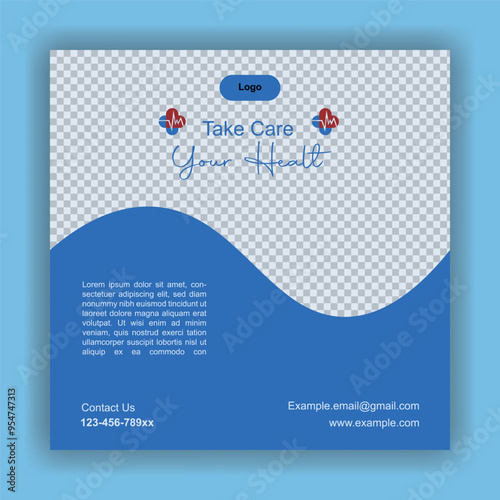 social media template for medial or clinic business design vector