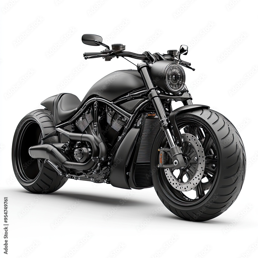 Black motorcycle isolated on white background. Black motorcycle isolated on white background.