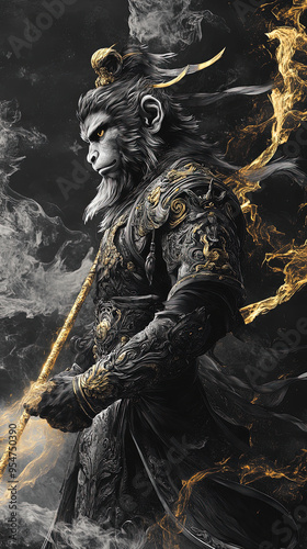 Shadow of the Monkey King: Sun Wukong in Ink and Smoke