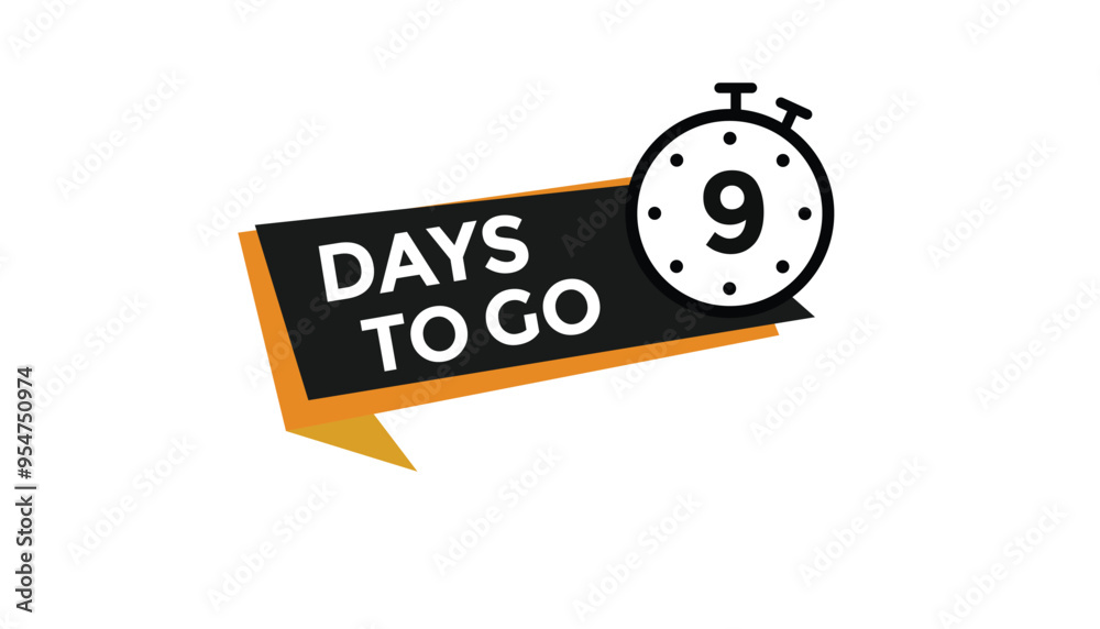 9 days to go Countdown number banner templates. time icon. Vector Illustration
9 days to go Countdown number banner templates. time icon. Vector Illustration