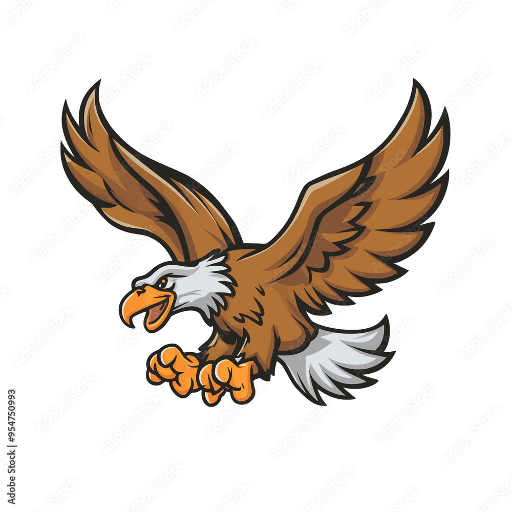 Obraz premium eagle flying design illustration logo on white background