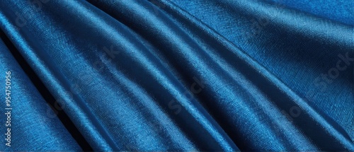 Cloth folds blue satin fabric silk background