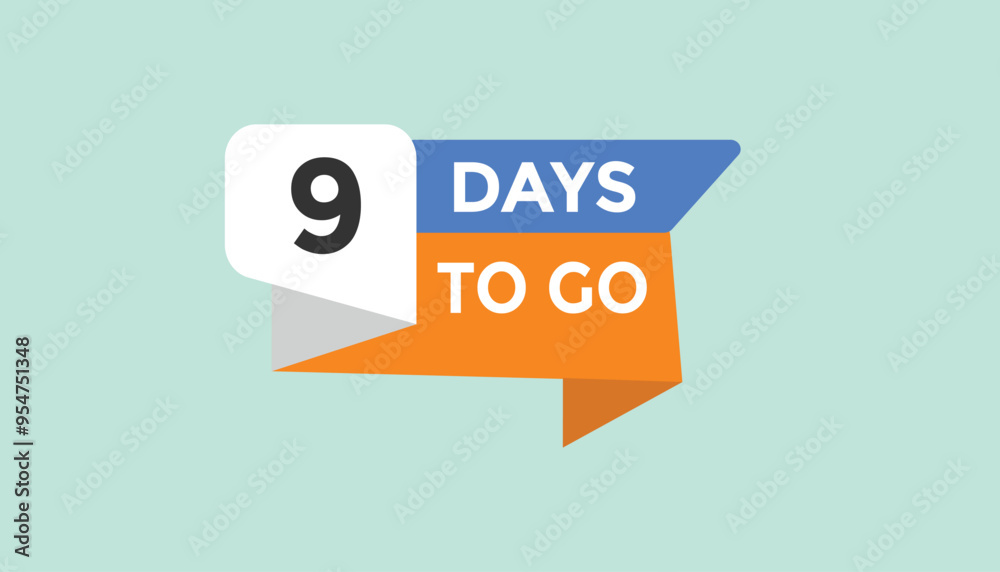 9 days to go Countdown number banner templates. time icon. Vector Illustration
9 days to go Countdown number banner templates. time icon. Vector Illustration