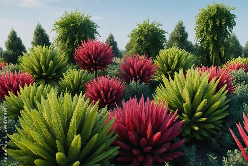 3D Rendering of Vivid Rhapis Excelsa Plants with Abundant Greenery on a Clear Backdrop 3D Rendering of Vivid Rhapis Excelsa Plants with Abundant Greenery on a Clear Backdrop